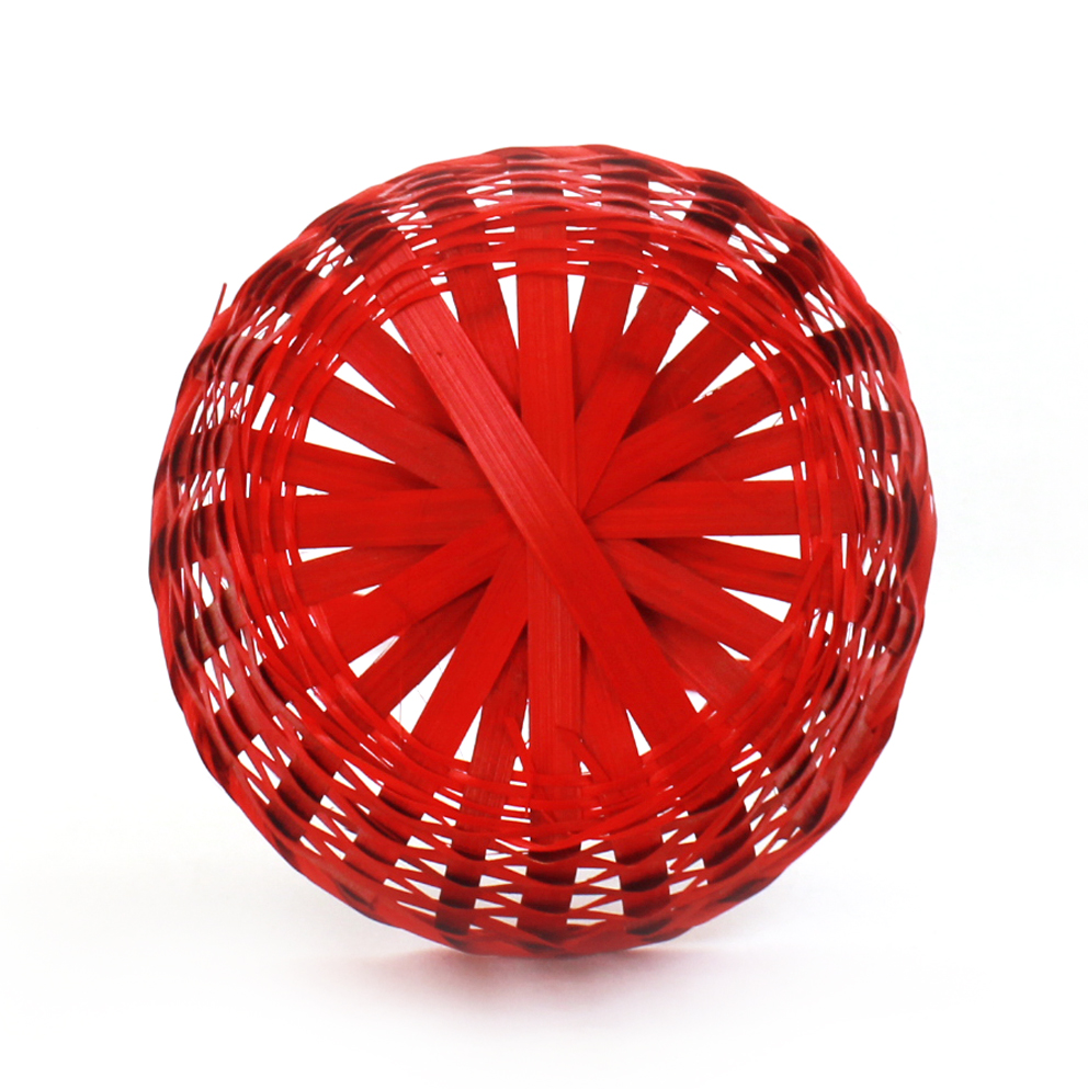 Red Round Bamboo Baskets bottom