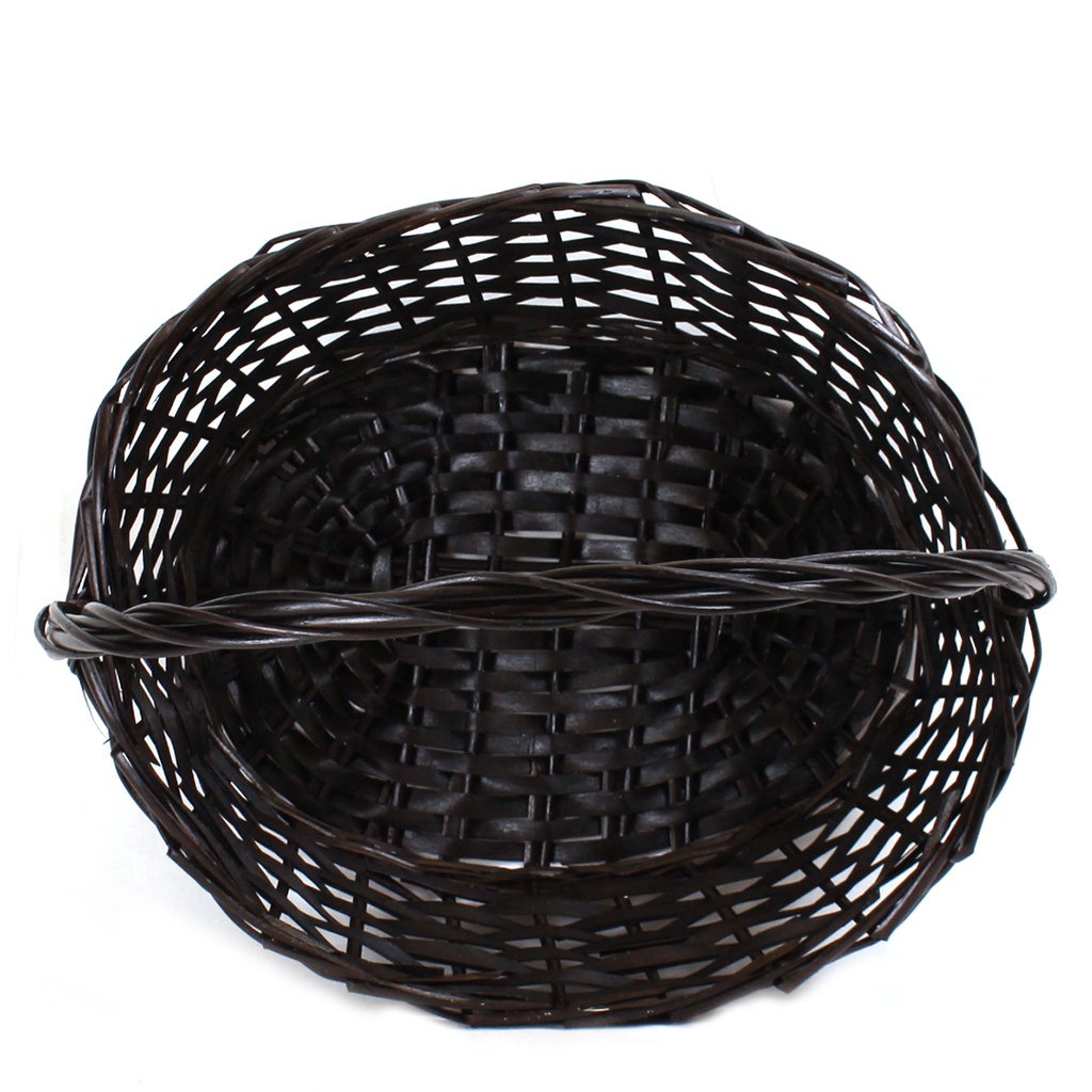 Oval Dark Brown Split Willow Baskets with Handle