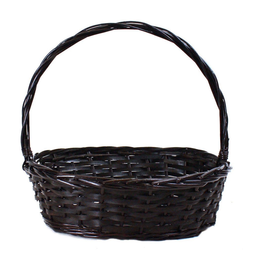 Oval Brown Basket With Handle
