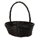 Oval Dark Brown Split Willow Baskets with Handle