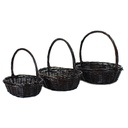 Dark Brown Oval Baskets With Handle 