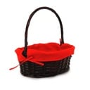 Oval Baskets With Red Liner & Handle side