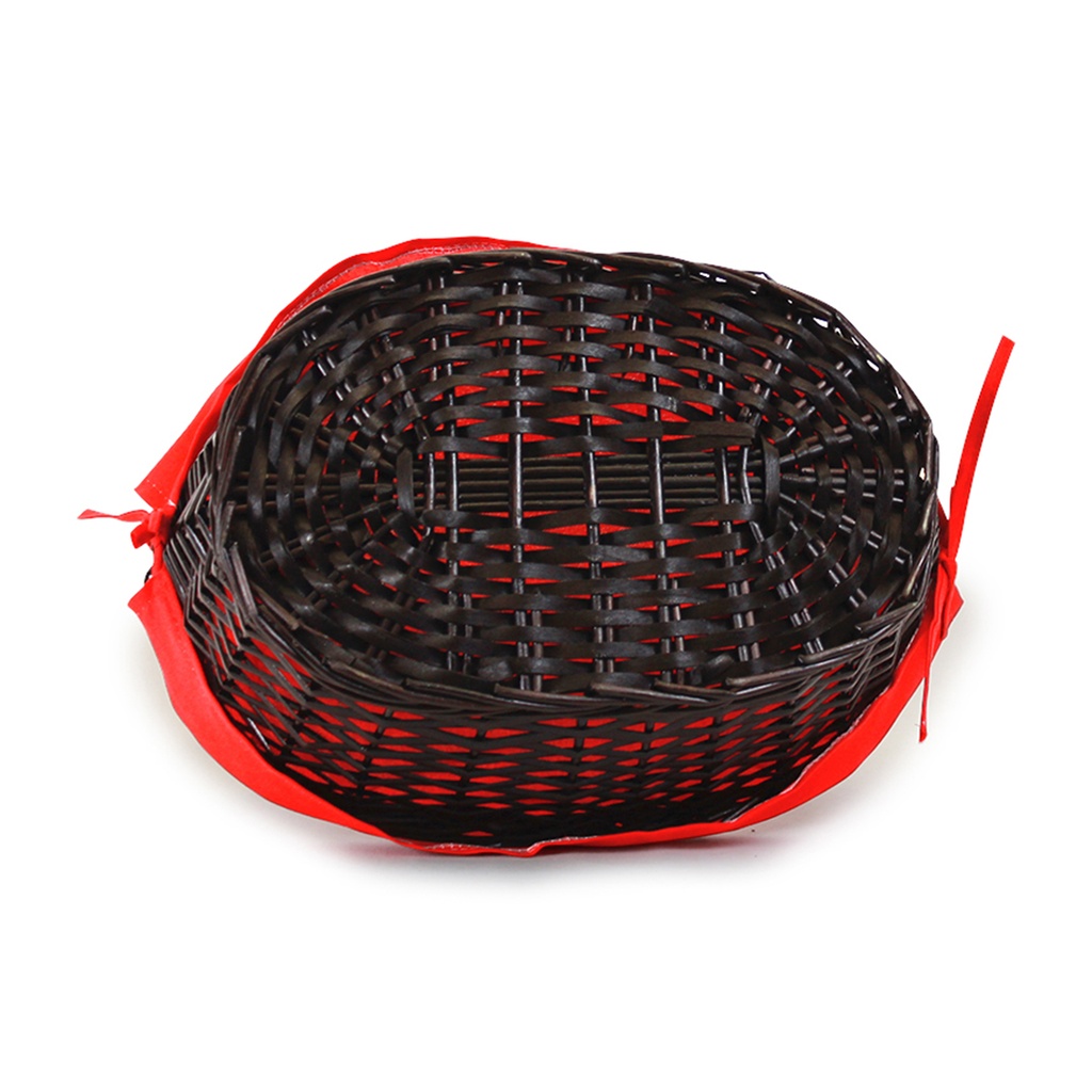 Oval Baskets With Red Liner & Handle 