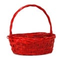 Oval Red Baskets with Handle side