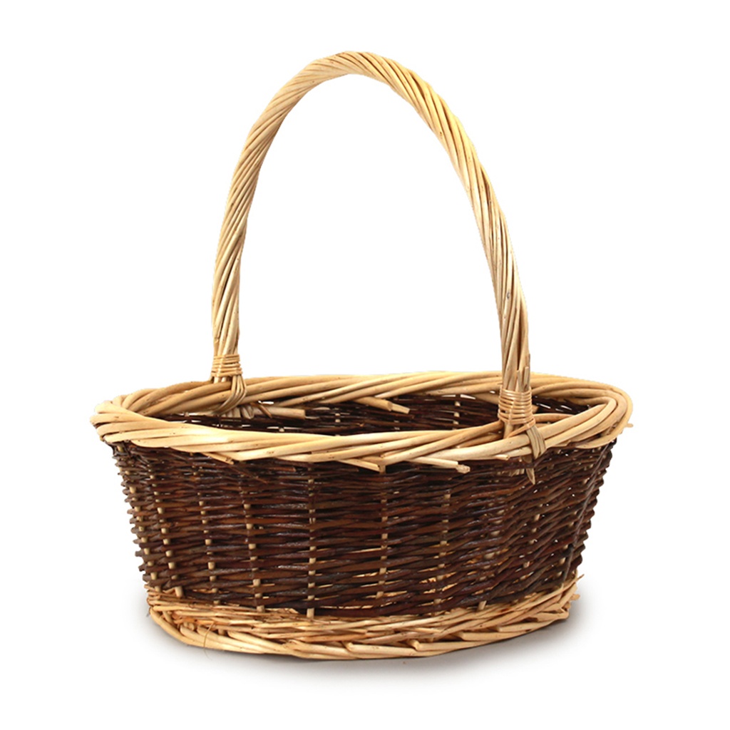 Oval -Tone Fruit Baskets With Handle side