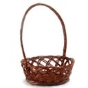 Round Brown Basket With Handle 10" x 4" side