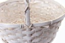 Antique White Round Baskets with Handle close