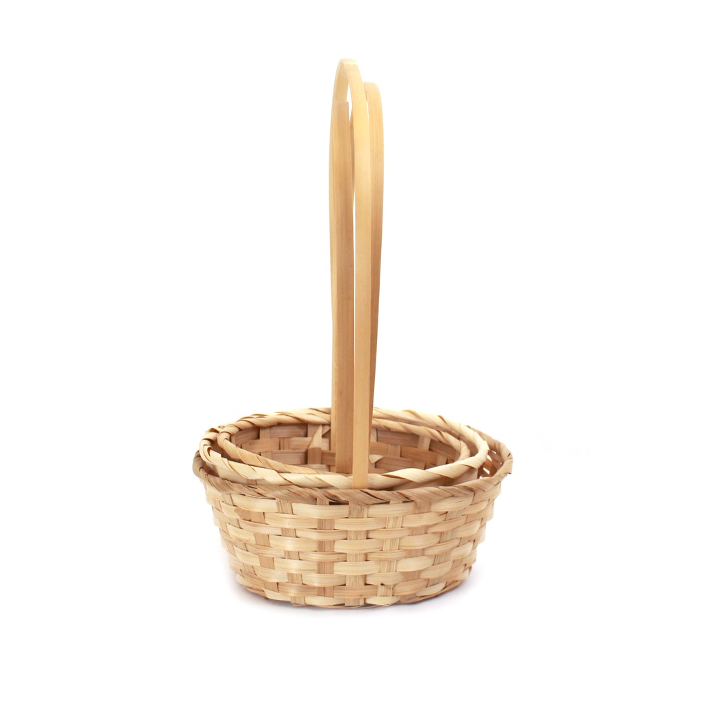 Natural Round Bamboo Baskets group