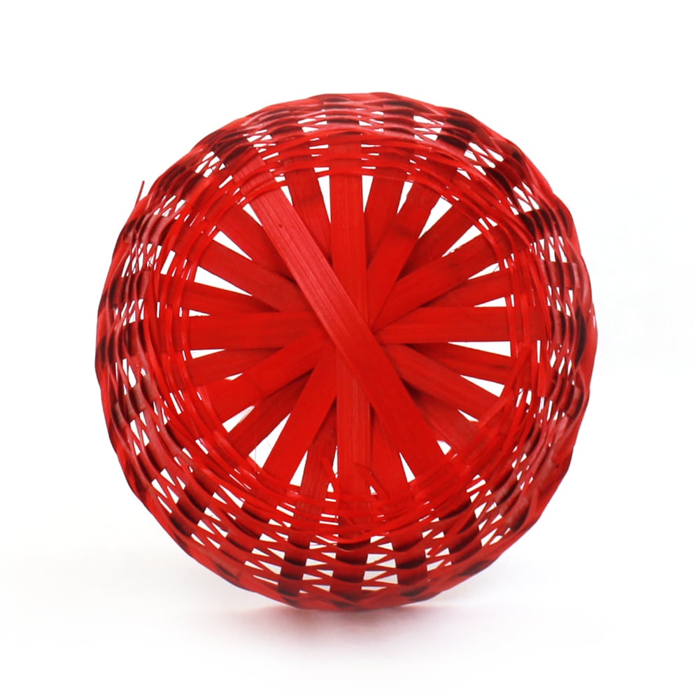 Red Round Bamboo Baskets bottom