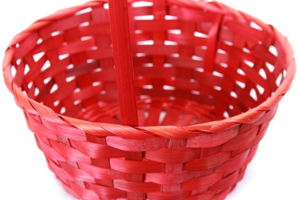 Red Round Bamboo Baskets close-up