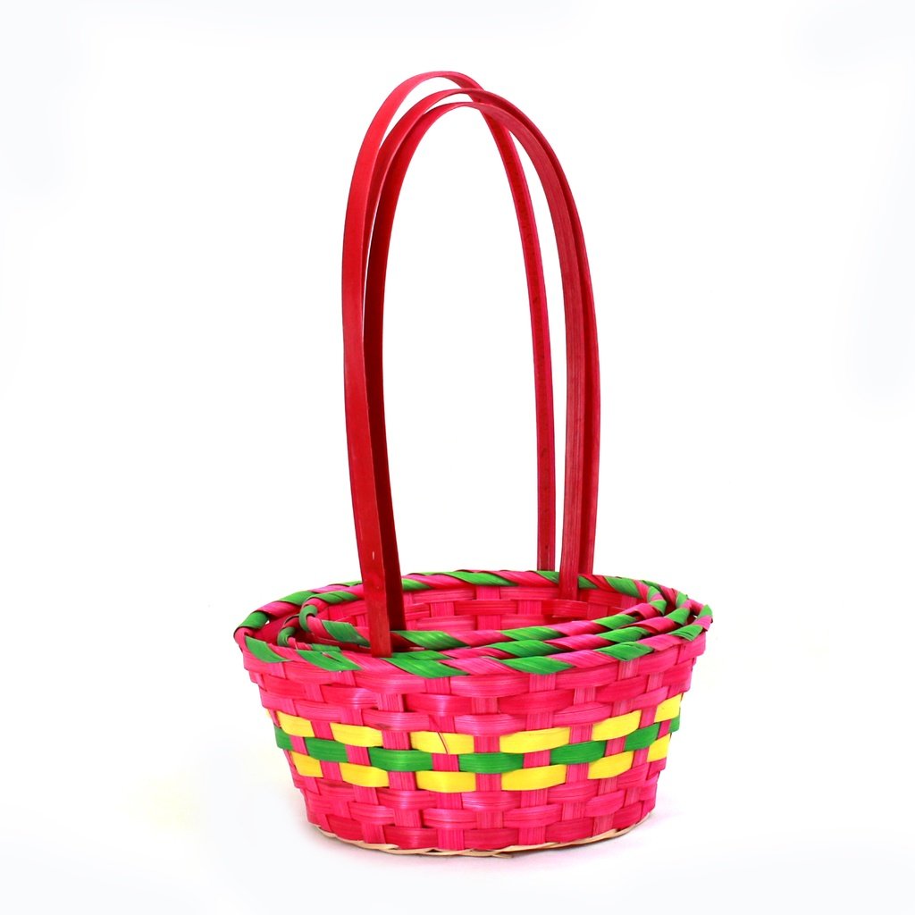 Multi Coloured Round Bamboo Baskets group