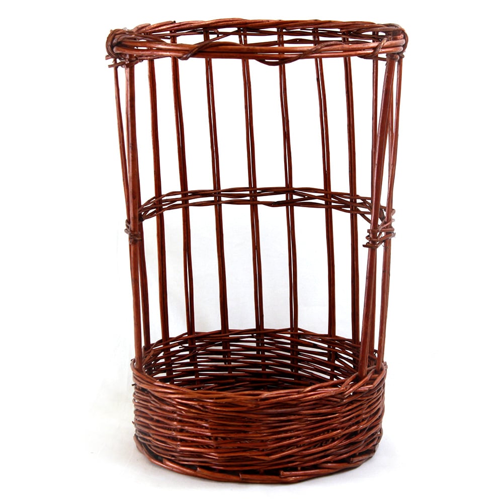 Round Brown Willow Baguette Basket - 12½" x 20"