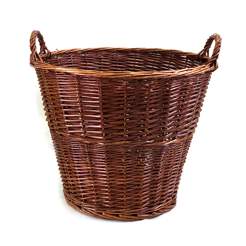 Panier rond en saule brun avec poignées (s'emboîte dans BSTAND2) - 19" x 16"