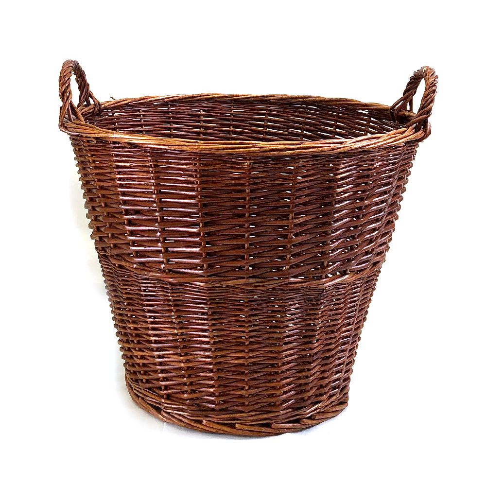 Round Brown Willow Basket with Handles (Fits in BSTAND2) - 19" x 16"