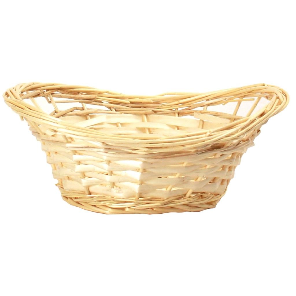 Panier ovale en saule fendu naturel - 10½" x 9" x 3"