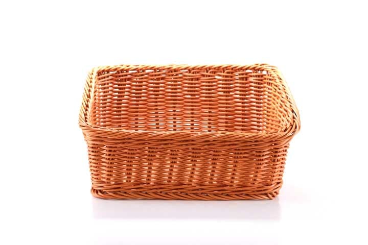Synthetic Angled Rectangular Brown Basket - 13½'' x 9½'' x 4½'' / 7''