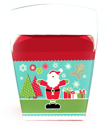 Boîte à Emporter moyenne de 1 pinte - Père Noël (paquet de 25)