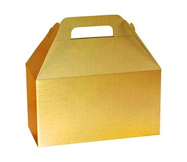 Boîte avec poignée - Or métallique  8½" x 5" x 5½"