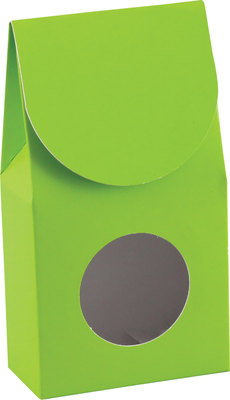 Petite boîte gourmet avec fenêtre - Vert lime  3½" x 1¾" x 6½"