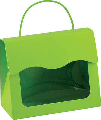 Small Gourmet Window Gift Tote - Lime Green 5 1/8" x 2 5/8" x 4¼"