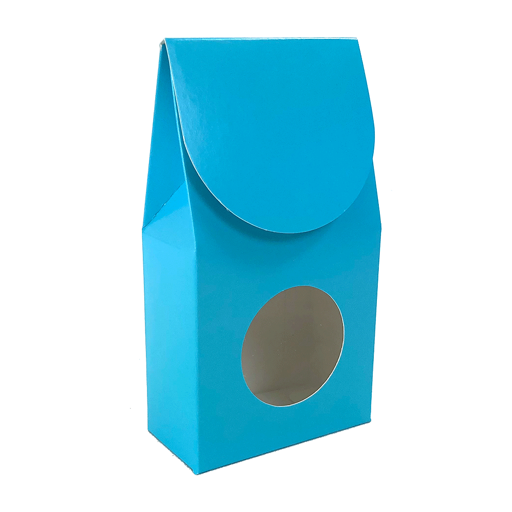 Petite boîte gourmet avec fenêtre - Turquoise  3½" x 1¾" x 6½"