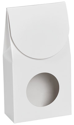 Petite boîte gourmet avec fenêtre - Blanc  3½" x 1¾" x 6½"
