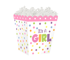 Boîte doux festin - "It's A Girl"  4" x 4" x 4½"