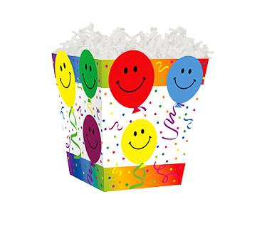Sweet Treat Box - Smiley Balloons 4" x 4" x 4½"