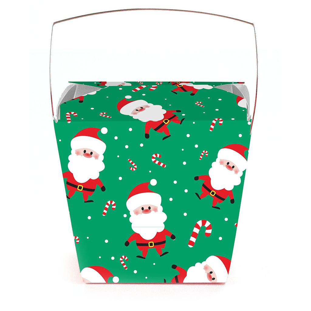 Medium 1 pint Take Out Pail - Santa & Candy Canes (pack of 25)