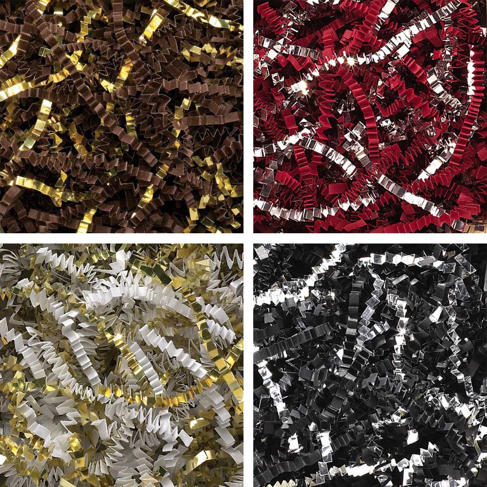 Crinkle Cut Paper Shred Metallic Blends - Boxes of 10 lbs