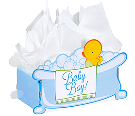 Boîte découpée  - Bulles Bébé - "Baby Boy"  8½" x 4¼" x 5⅜"