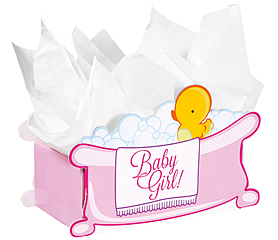 Boîte découpée - Bulles Bébé "Baby Girl"  8½" x 4¼" x 5⅜"