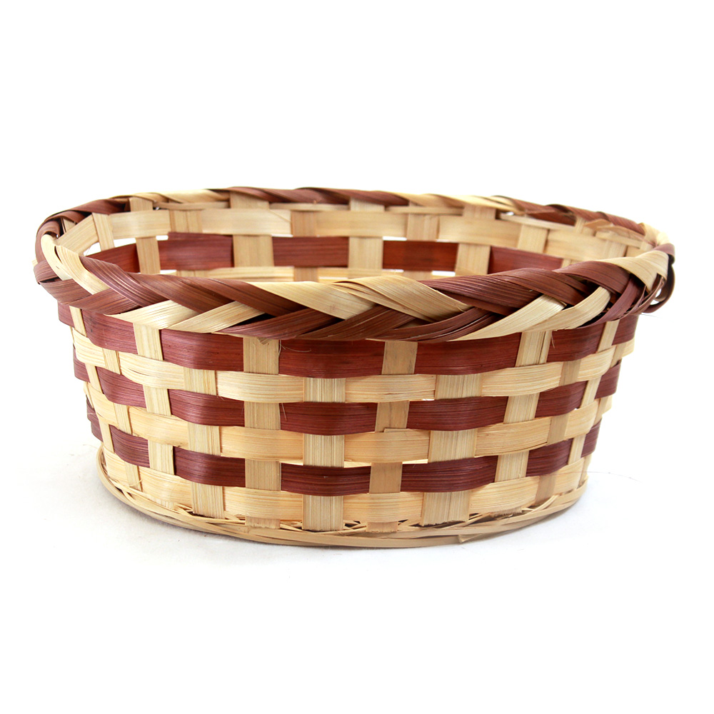 Round Two-Tone Bamboo Baskets 