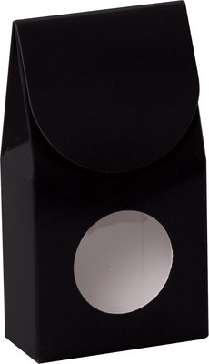 Petite boîte gourmet avec fenêtre - Noir  3½" x 1¾" x 6½"