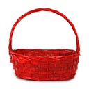 Oval Red Willow & Woodchip Baskets with Gold Glitter and Handle