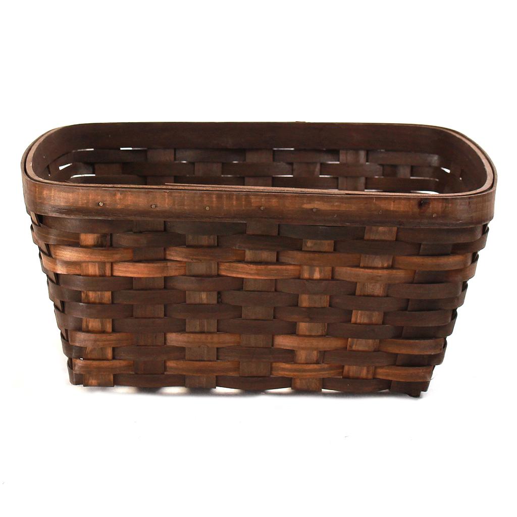 Rectangular Dark Brown Woodchip Baskets