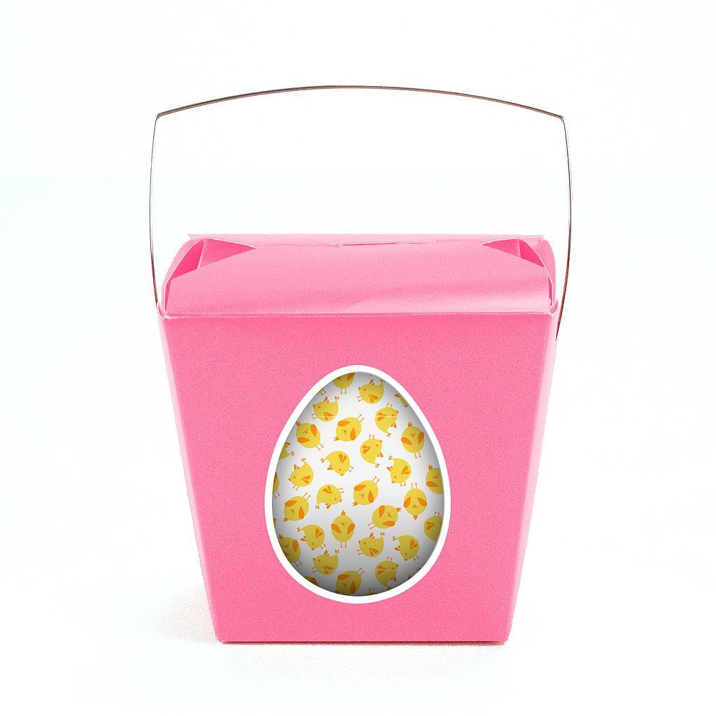 Large 2 pint Take Out Pail with Cut Out - Pink Easter Egg (pack of 25)