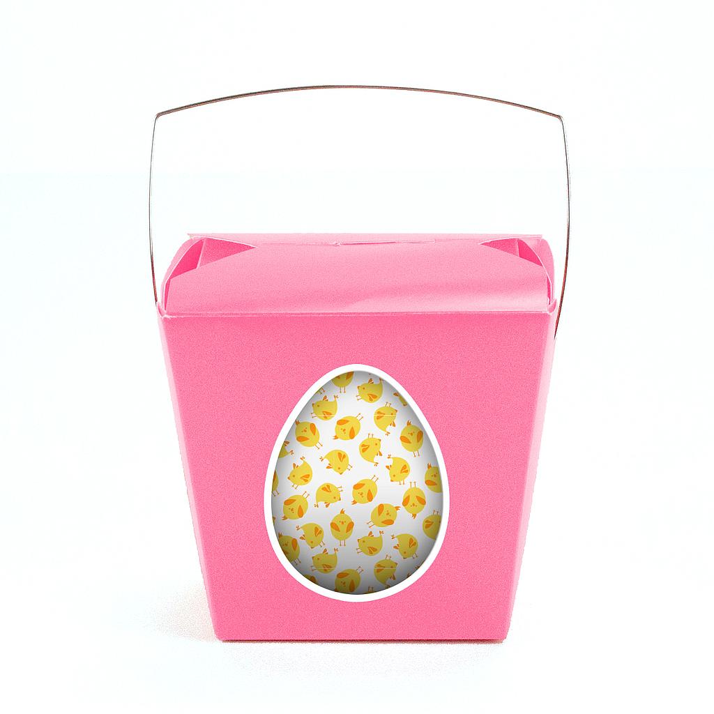 Large 2 pint Take Out Pail with Cut Out - Pink Easter Egg (pack of 25)