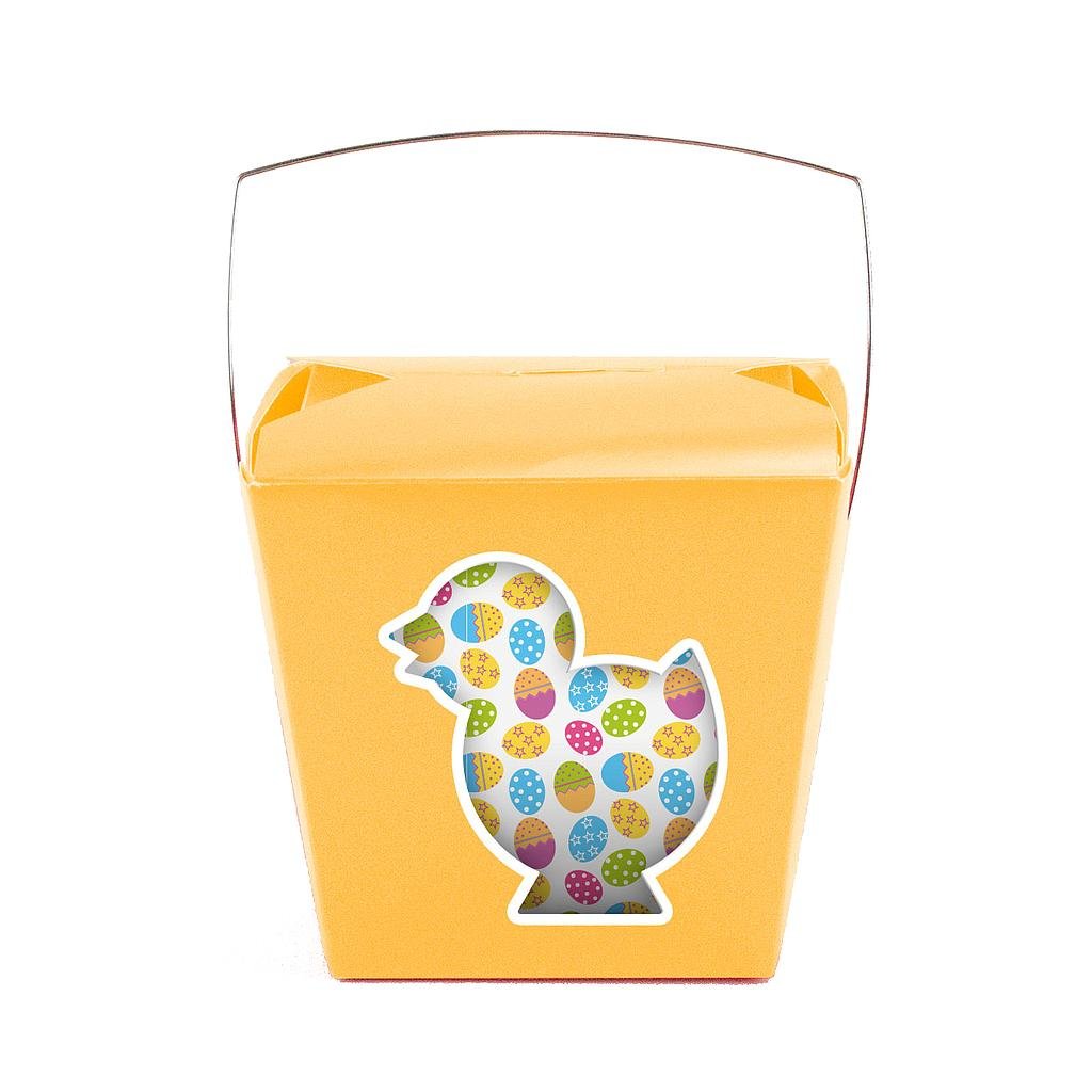 Large 2 pint Take Out Pail with Cut Out - Yellow Chick (pack of 25)