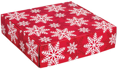 Boîtes d'envoi - Flocons de neige rouges et blancs