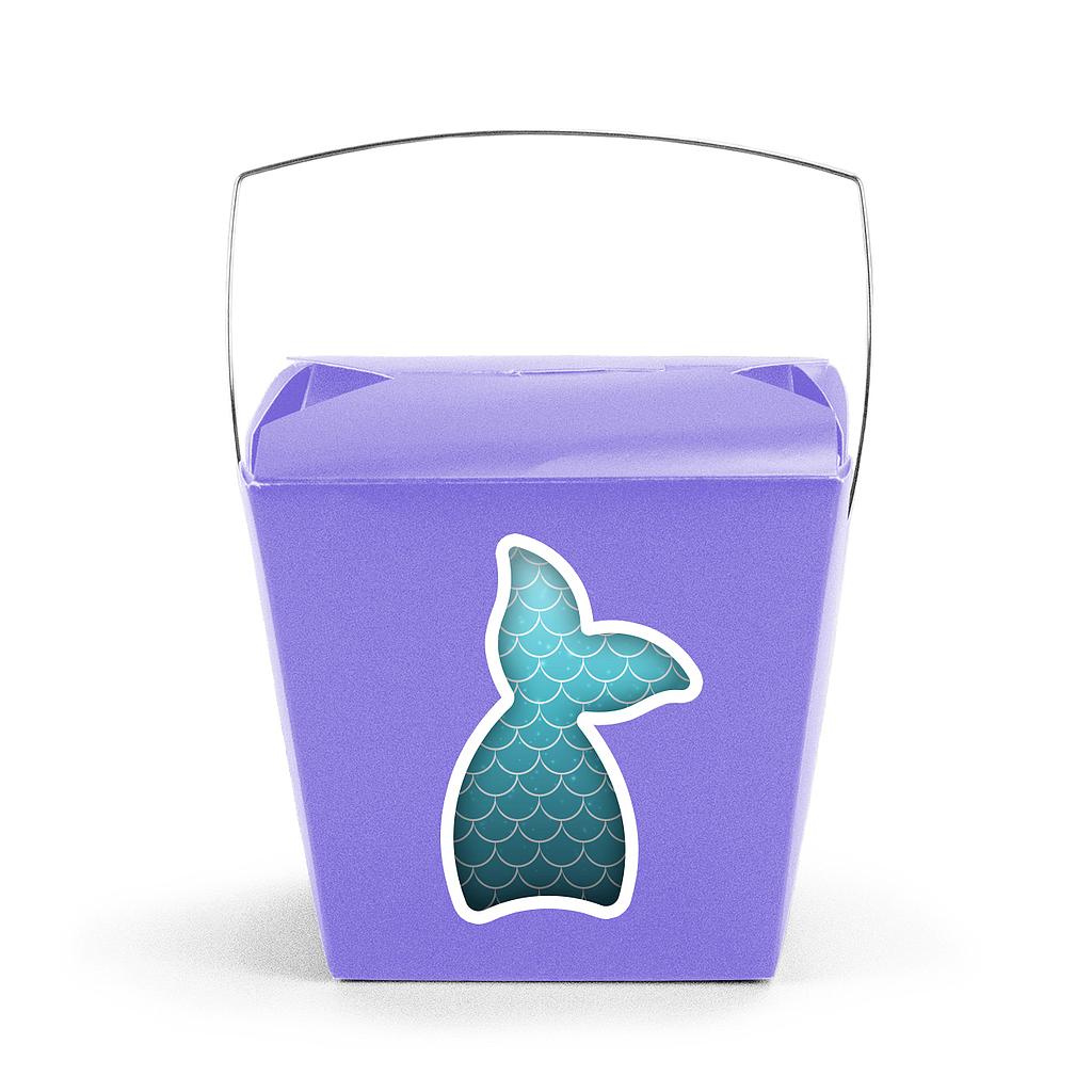 Large 2 pint Take Out Pail with Cut Out - Mermaid Tail (pack of 25)