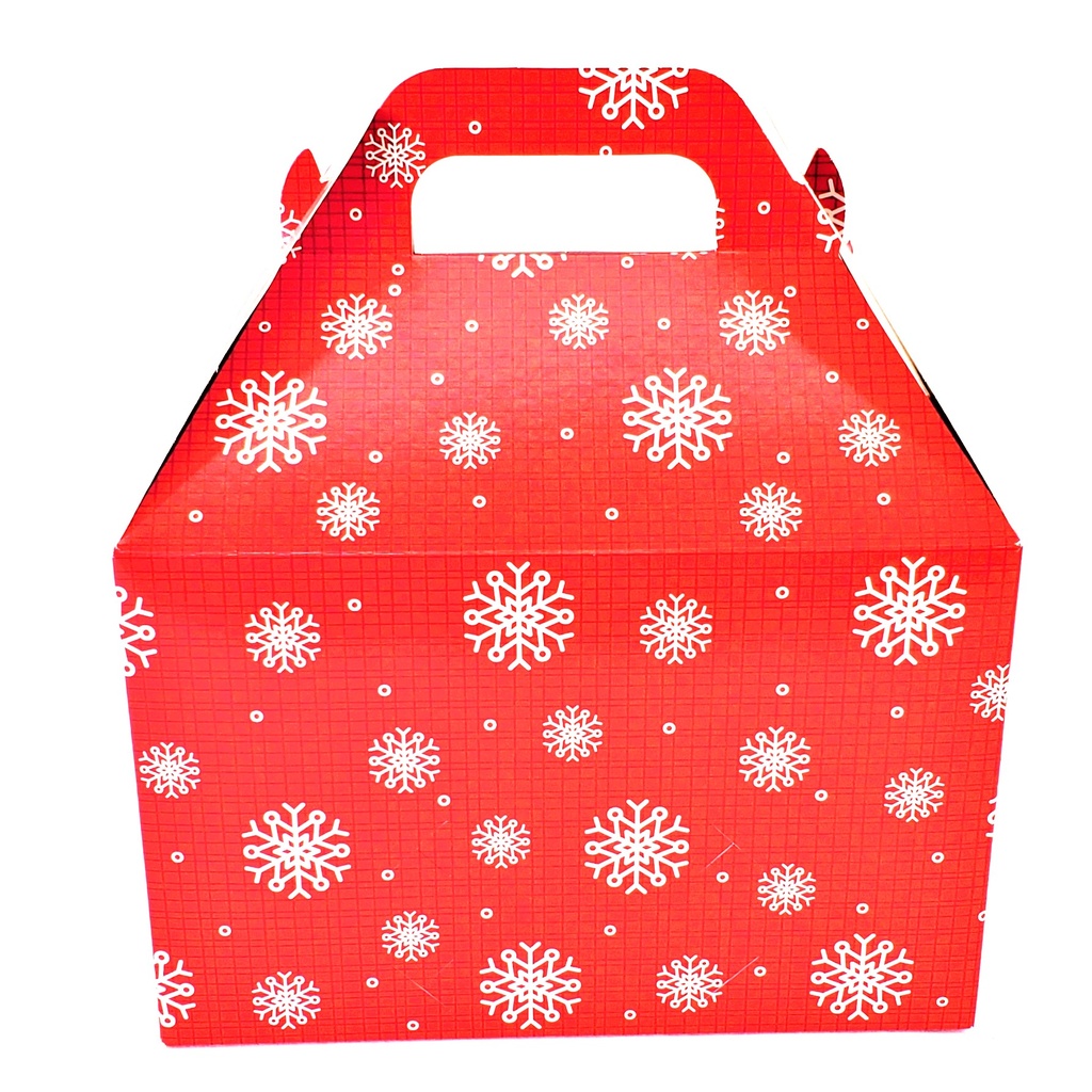 Gable Box - Linen Snowflakes 8½" x 5" x 5½"