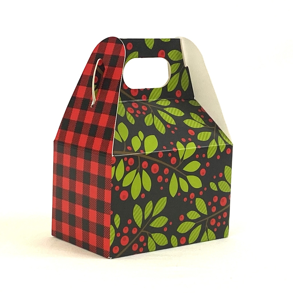 Mini Gable Box - Holly Plaid 4" x 2½" x 2½"