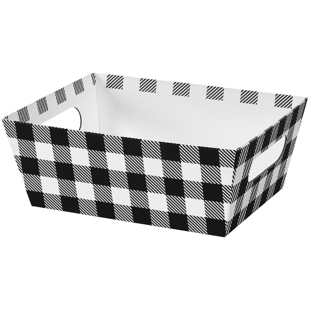 Market Trays - Black & White Plaid 