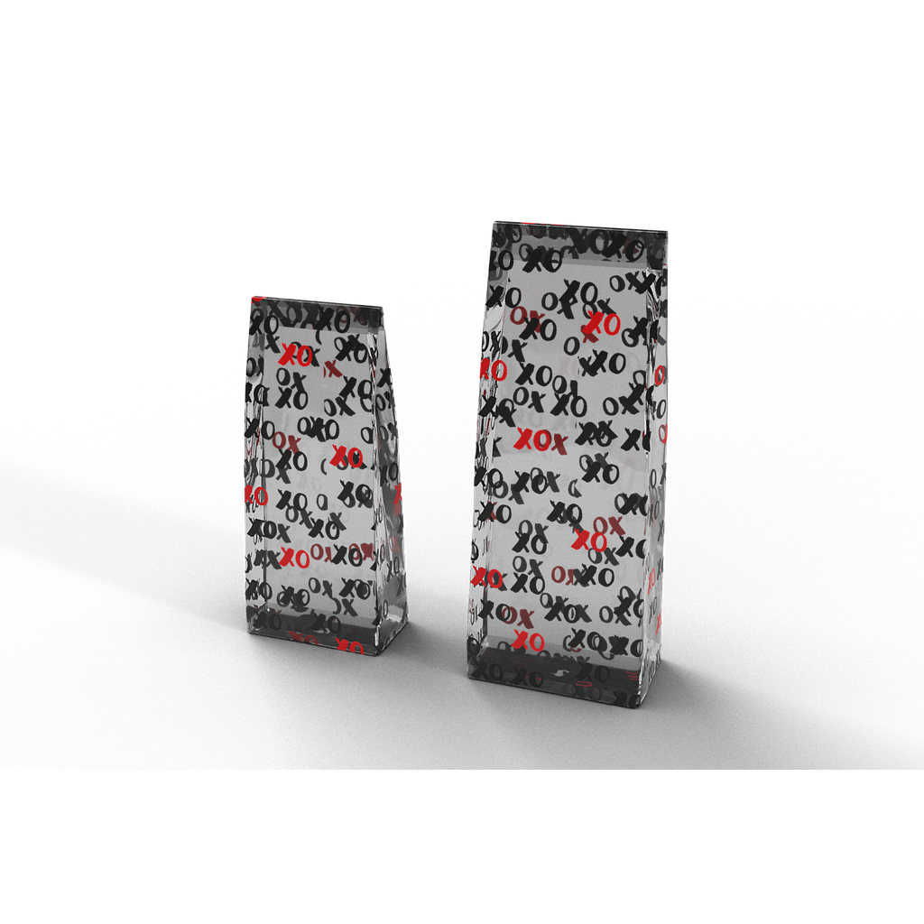Printed Gusset Bags - XOXO - Packs of 100