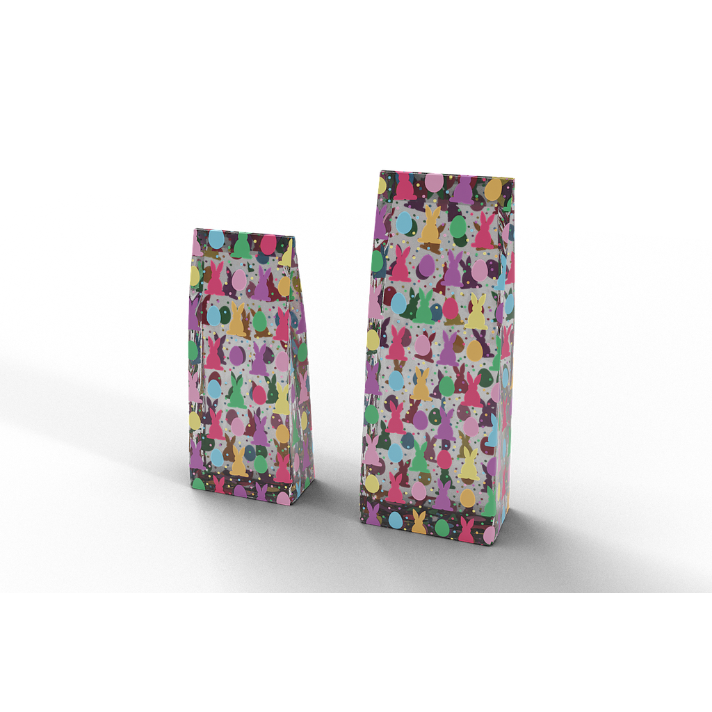 Printed Gusset Bags - Colourful Bunnies/Eggs - Packs of 100 