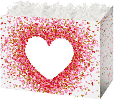 Gift Basket Boxes - Heart Shape Confetti 