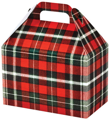Gable Box - Christmas Plaid  8½" x 5" x 5½"