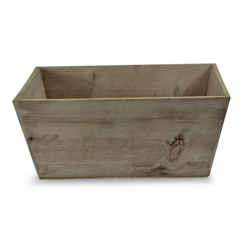 Contenant rectangulaire en bois patiné  13¼' x 8¼" x 5¼"