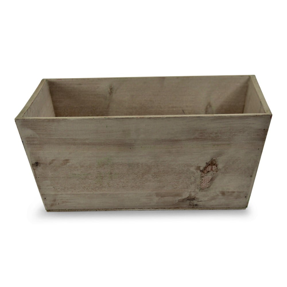 Rectangular Weathered Wood Container 13¼' x 8¼" x 5¼"